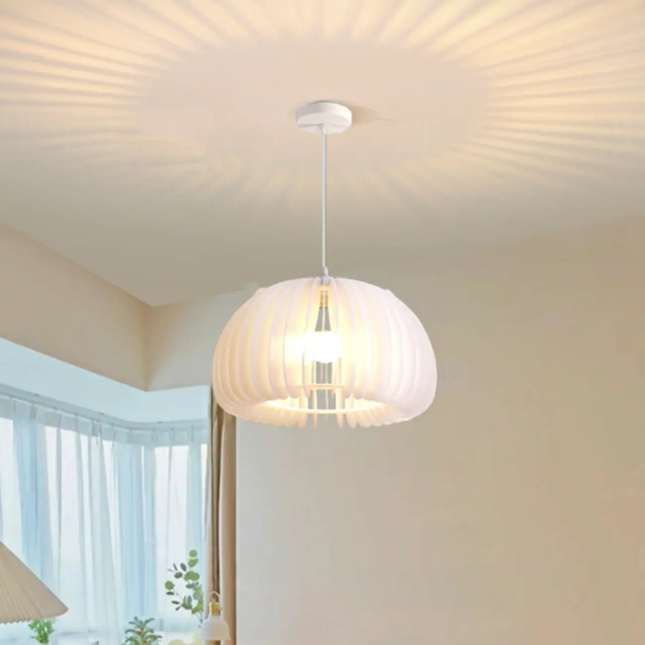 Modern White Acrylic Pendant Light for living Room Image - 1 | homeyfad