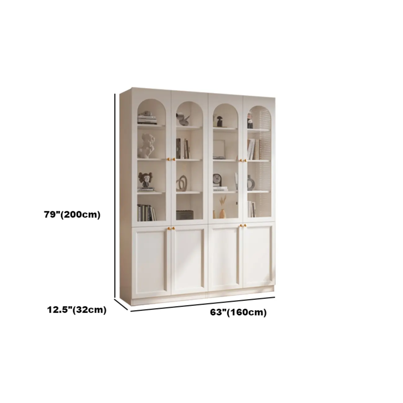 Modern Reclaimed Wood Bookcase with Glass Doors Image - 15 | homeyfad