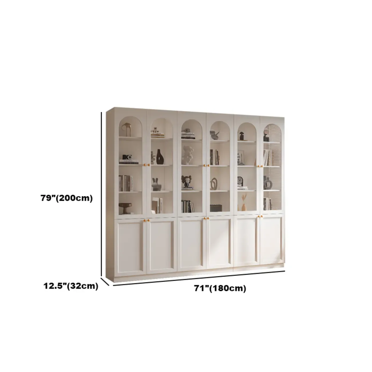 Modern Reclaimed Wood Bookcase with Glass Doors Image - 16