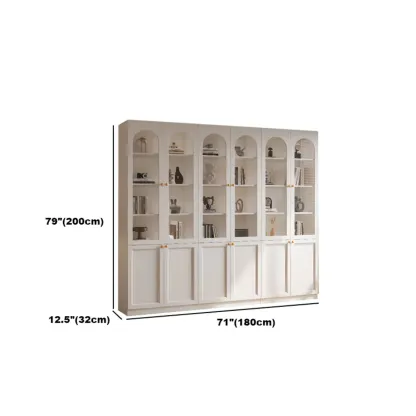 Modern Reclaimed Wood Bookcase with Glass Doors Image - 16