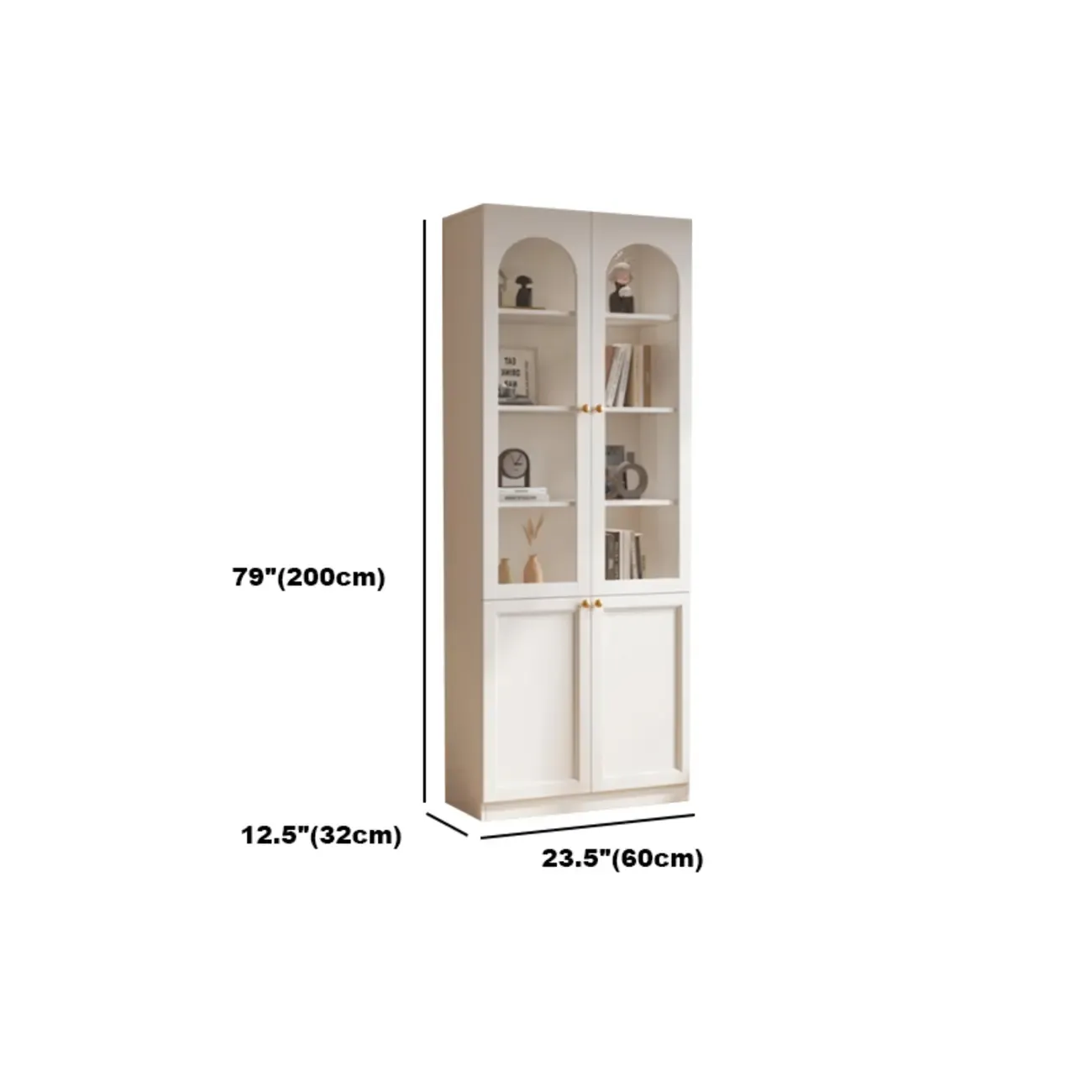 Modern Reclaimed Wood Bookcase with Glass Doors Image - 18