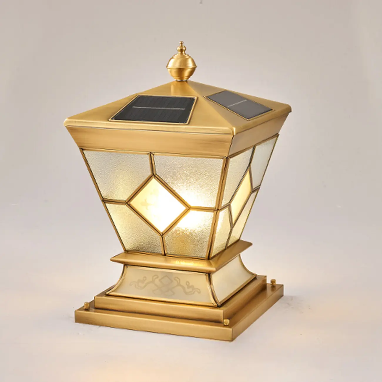 Vintage Bronze Solar Square Post Cap Light for Outdoor | homeyfad