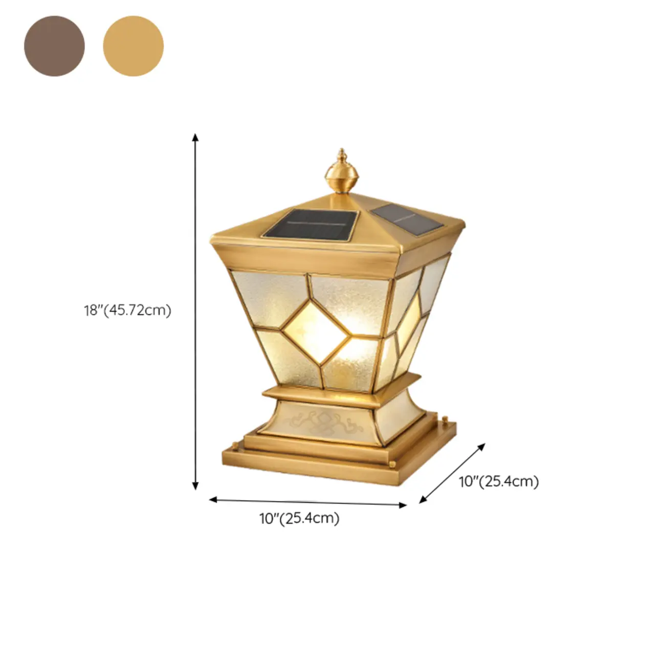 Vintage Bronze Solar Square Post Cap Light for Outdoor | homeyfad