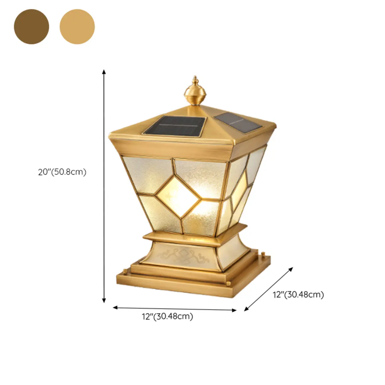 Vintage Bronze Solar Square Post Cap Light for Outdoor | homeyfad