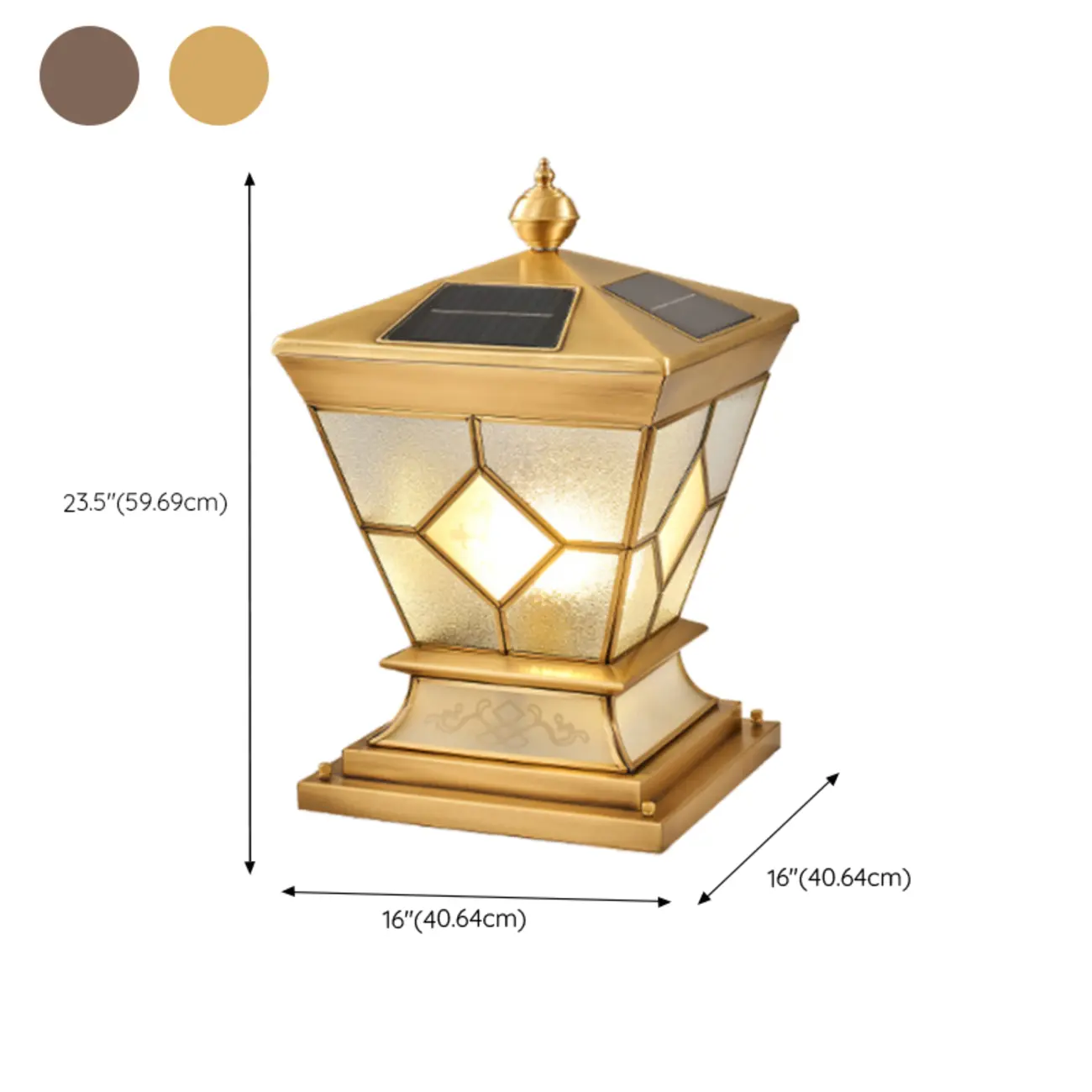 Vintage Bronze Solar Square Post Cap Light for Outdoor | homeyfad