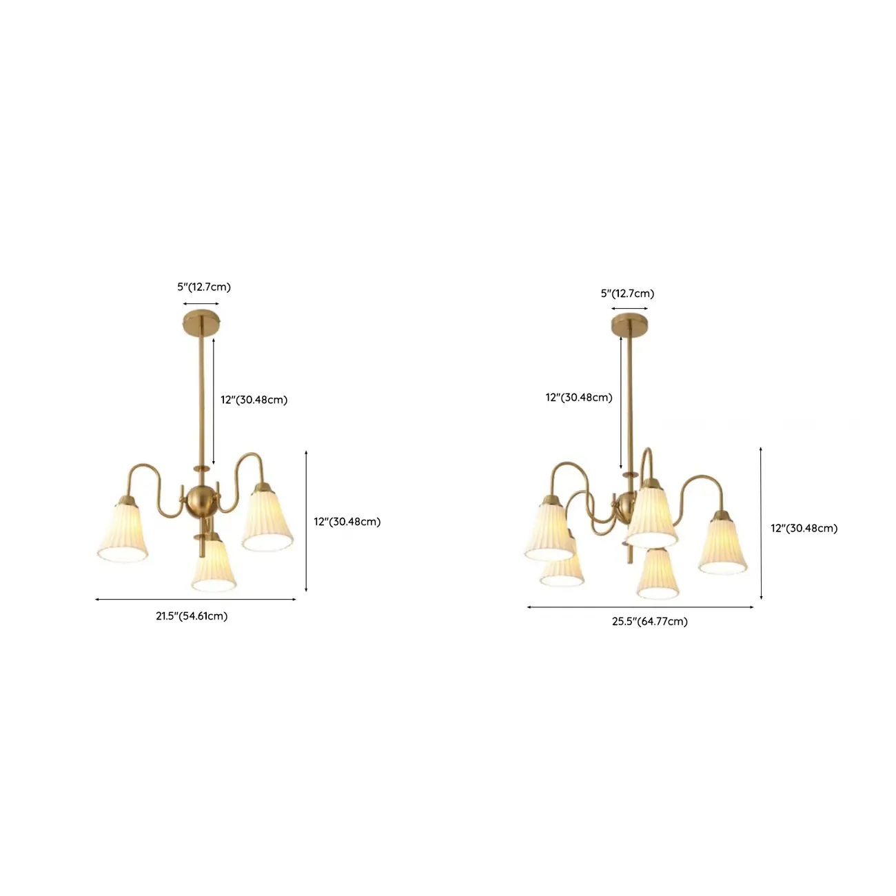 Modern Metal Chandelier with Elegant Shades for Living Room Image - 9 | homeyfad