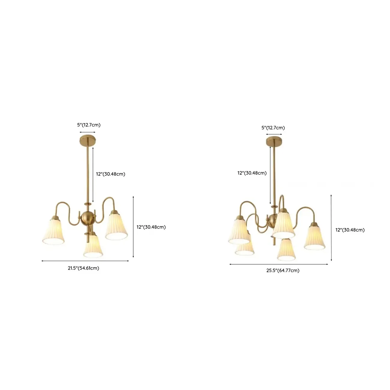 Modern Metal Chandelier with Elegant Shades for Living Room Image - 9