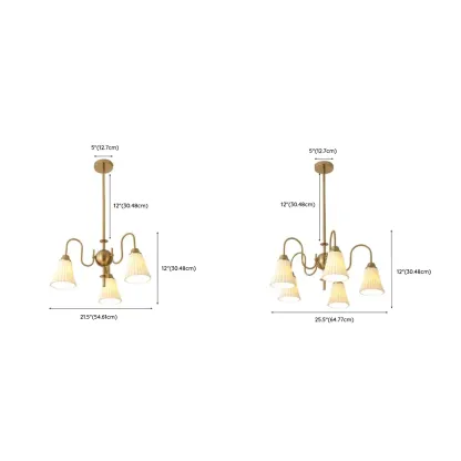 Modern Metal Chandelier with Elegant Shades for Living Room Image - 9