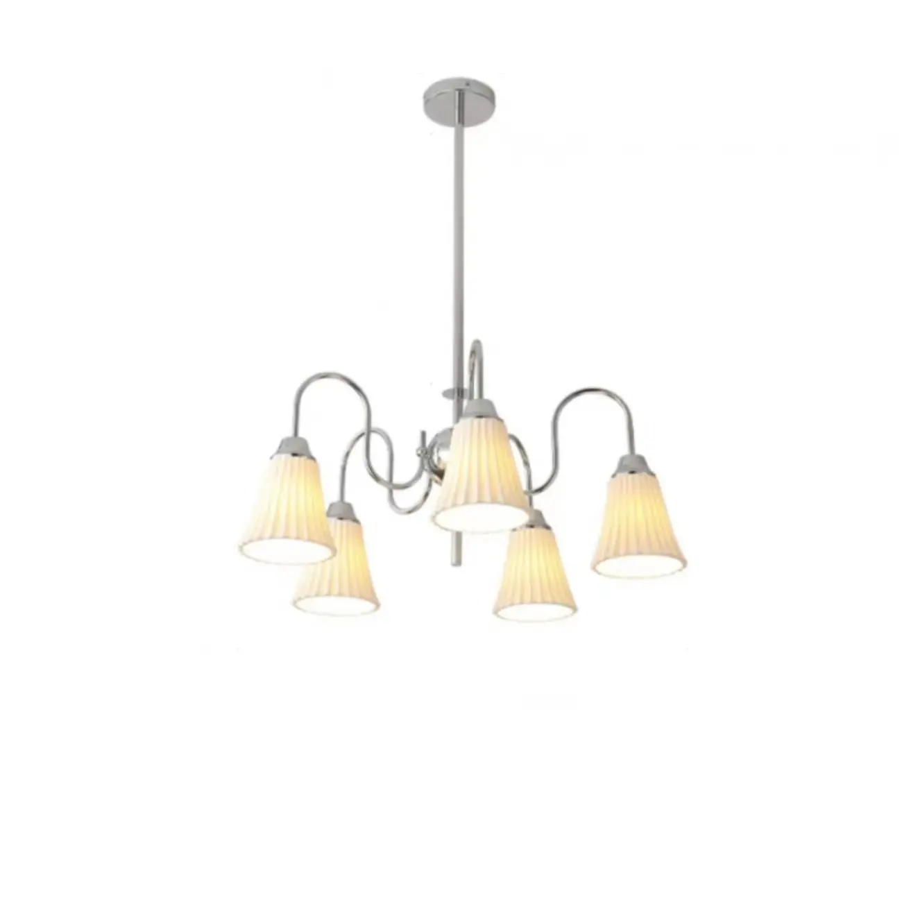 Modern Metal Chandelier with Elegant Shades for Living Room Image - 11 | homeyfad