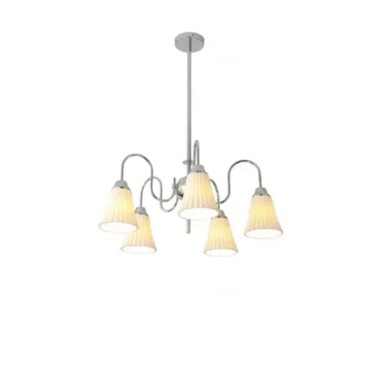 Modern Metal Chandelier with Elegant Shades for Living Room Image - 11