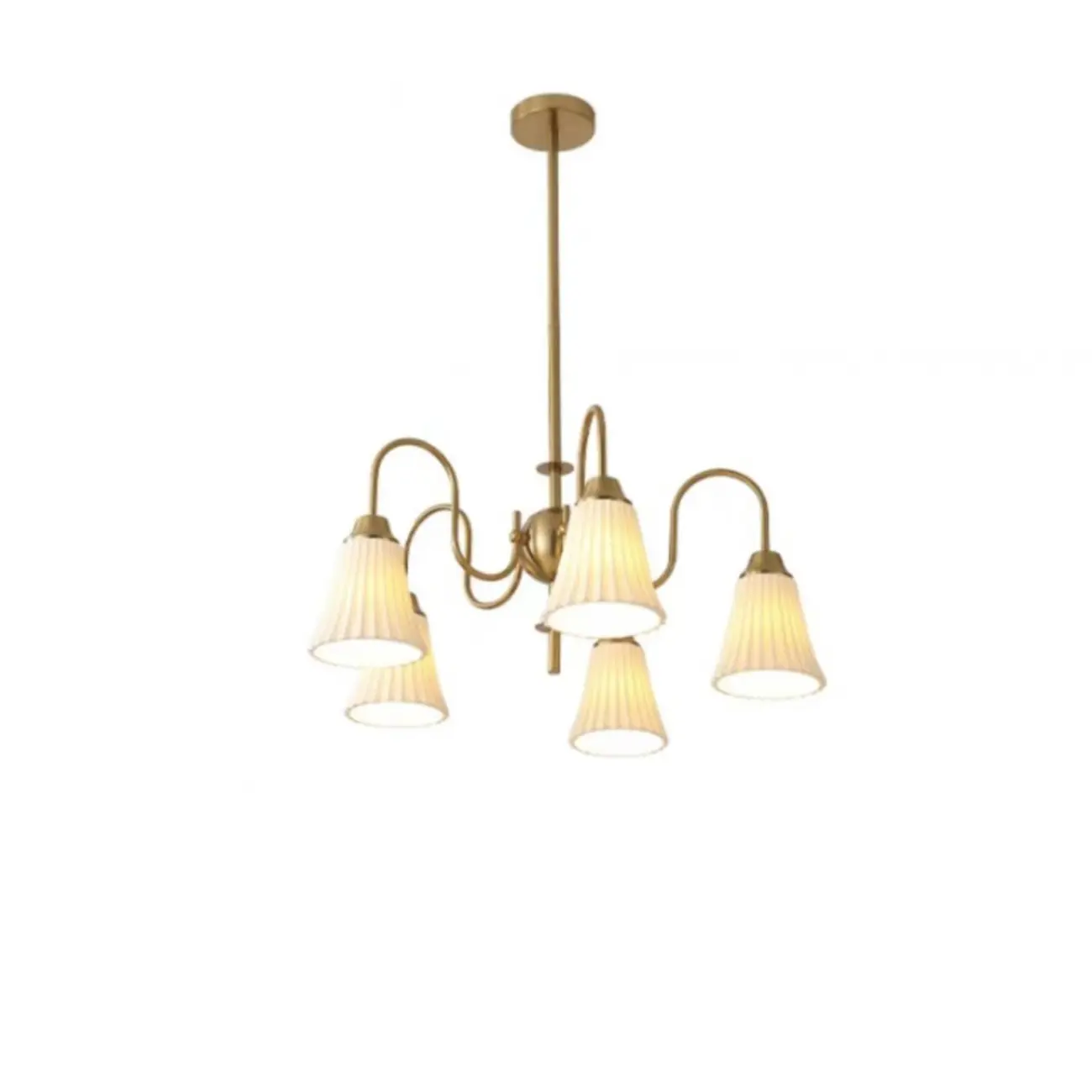 Modern Metal Chandelier with Elegant Shades for Living Room Image - 13 | homeyfad