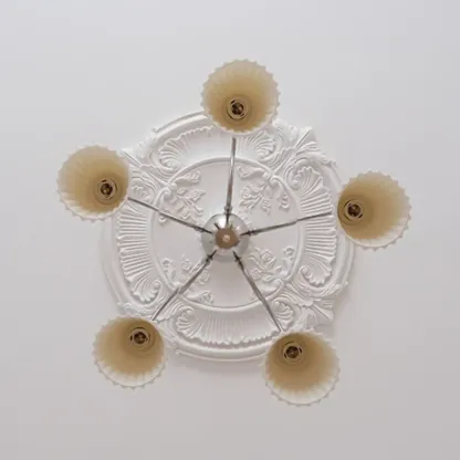 Modern Metal Chandelier with Elegant Shades for Living Room Image - 5