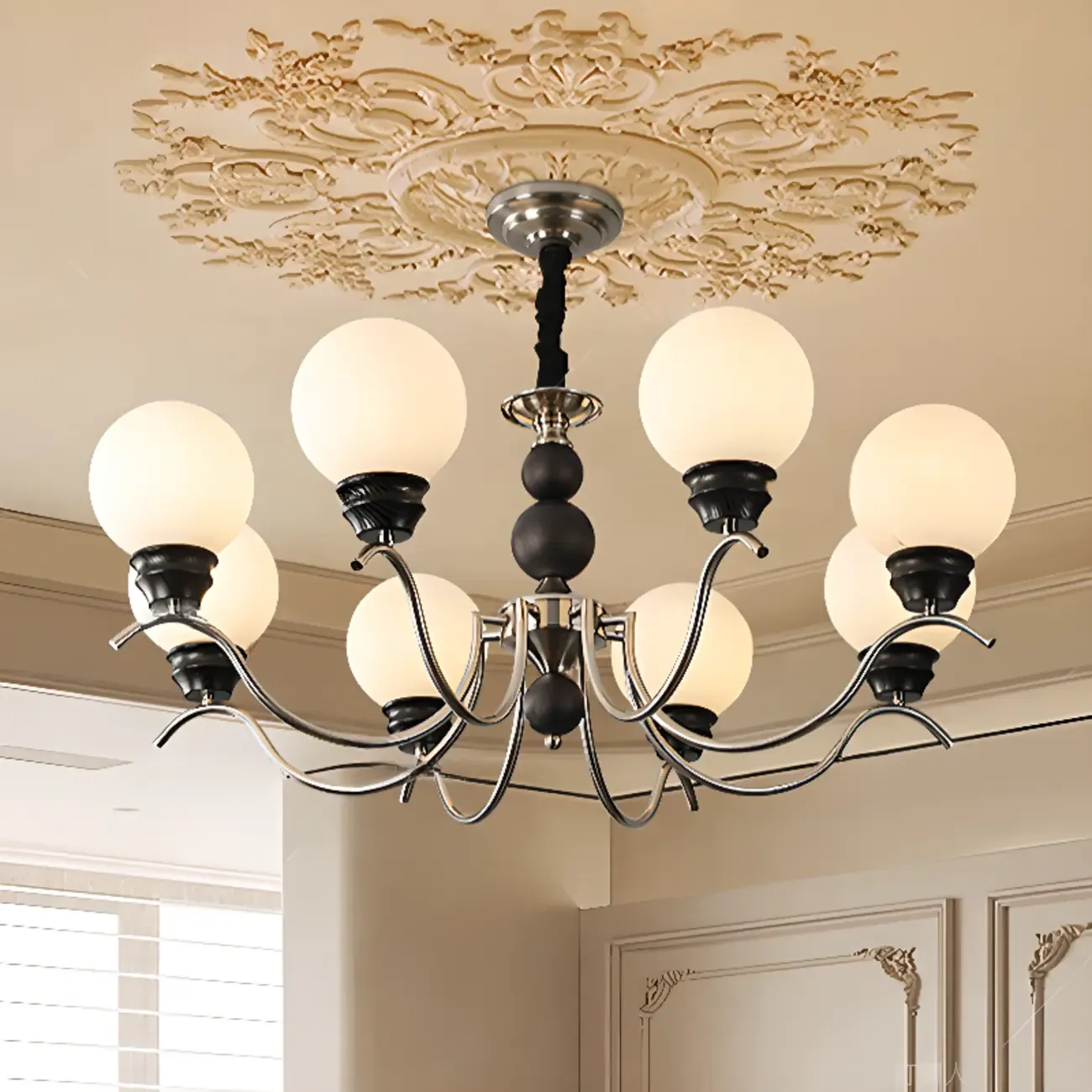 Modern Globe Iron Chandelier for Dining Room Image - 2