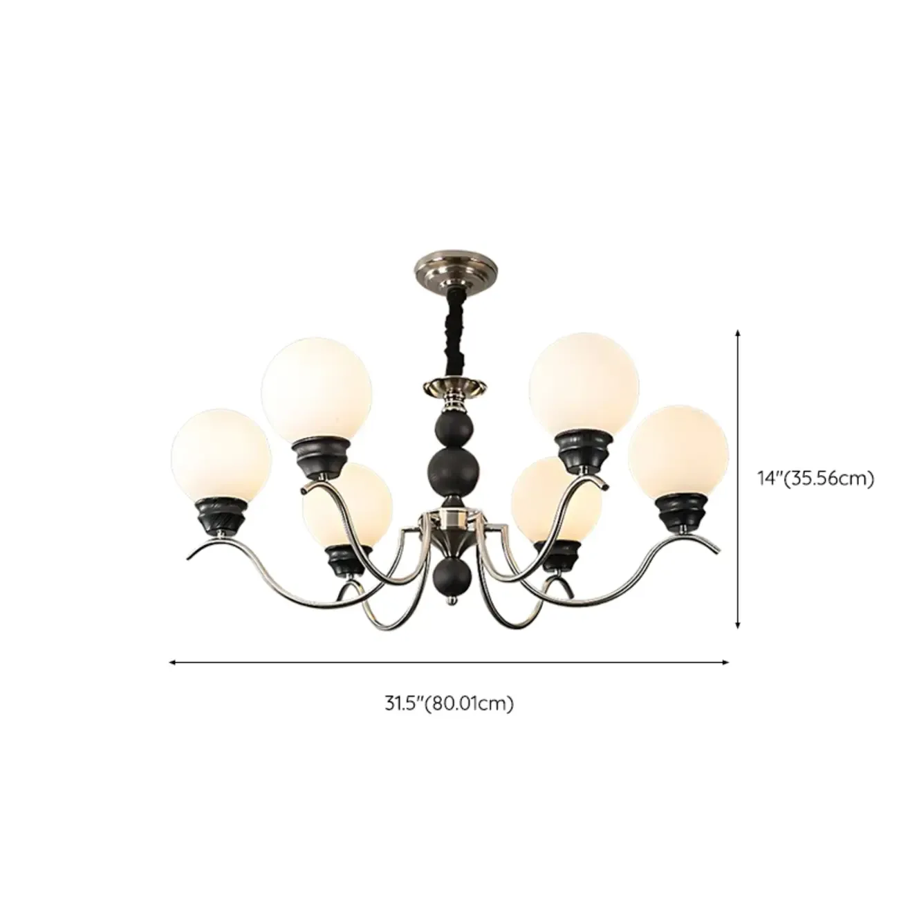 Modern Globe Iron Chandelier for Dining Room #size