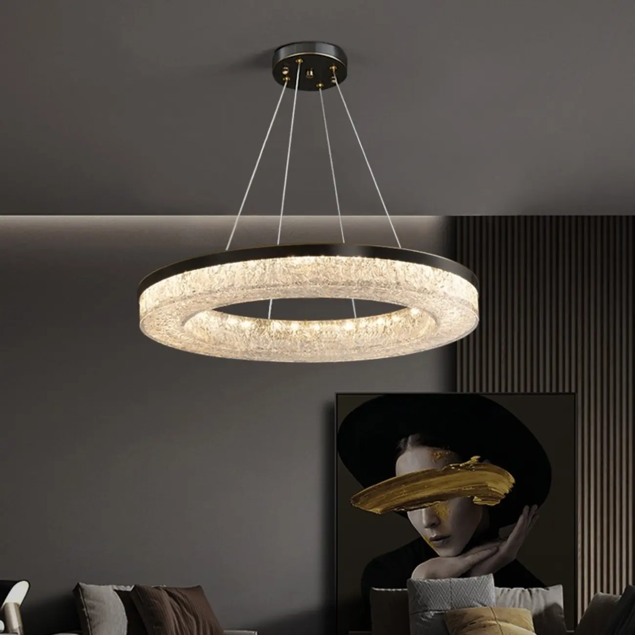 Modern Crystal Ring Chandelier for Luxury Interiors Image - 3 | homeyfad
