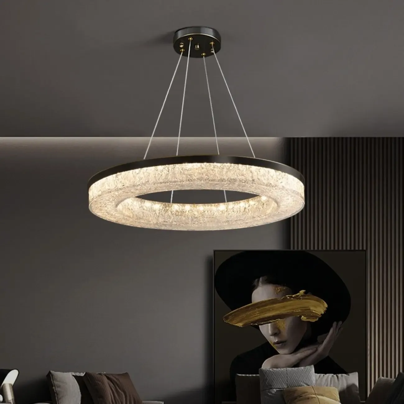 Modern Crystal Ring Chandelier for Luxury Interiors Image - 3