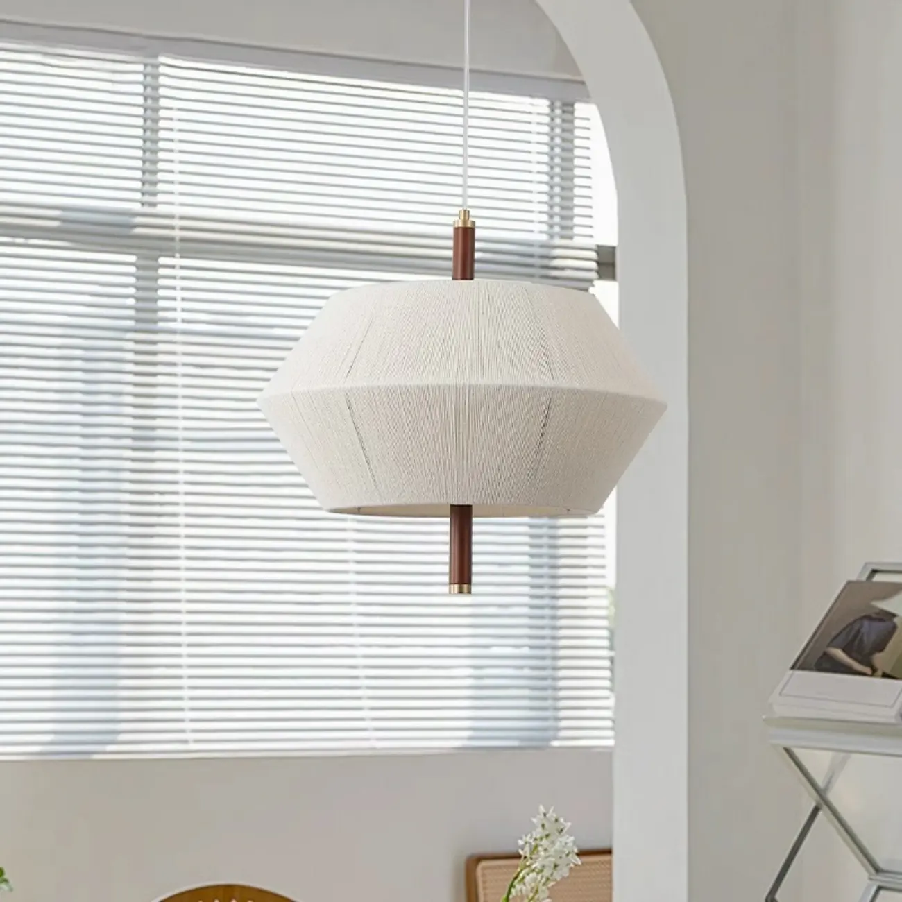 Modern Woven Fabric Dining Room Pendant Light | homeyfad
