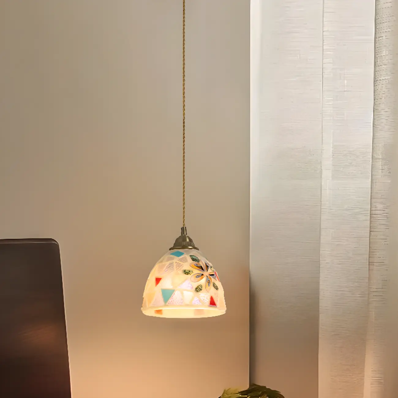Colorful Glass Pendant Light with Adjustable Cord Image - 2 | homeyfad