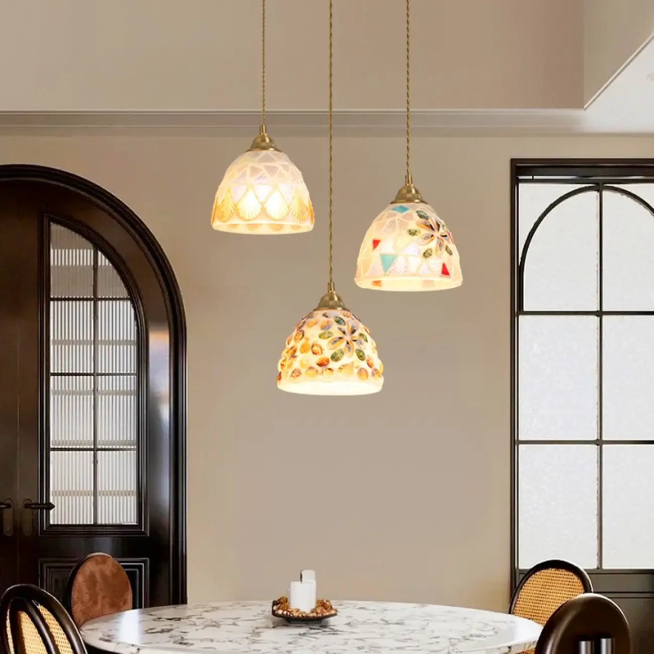 Colorful Glass Pendant Light with Adjustable Cord Image - 1 | homeyfad