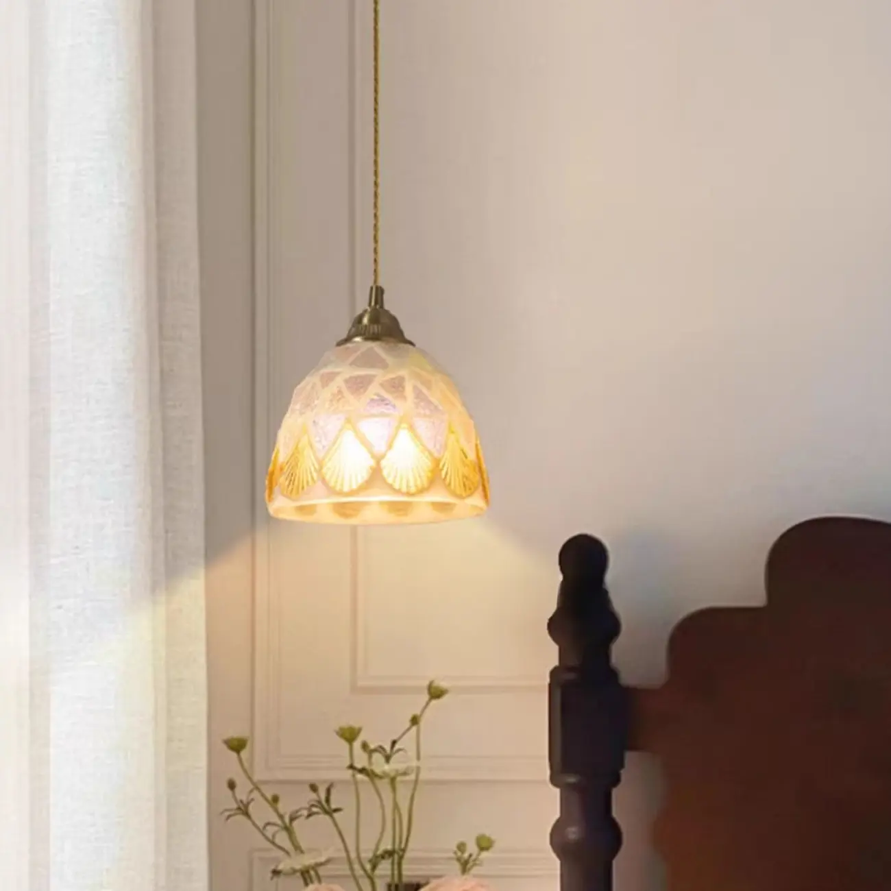 Colorful Glass Pendant Light with Adjustable Cord Image - 7 | homeyfad