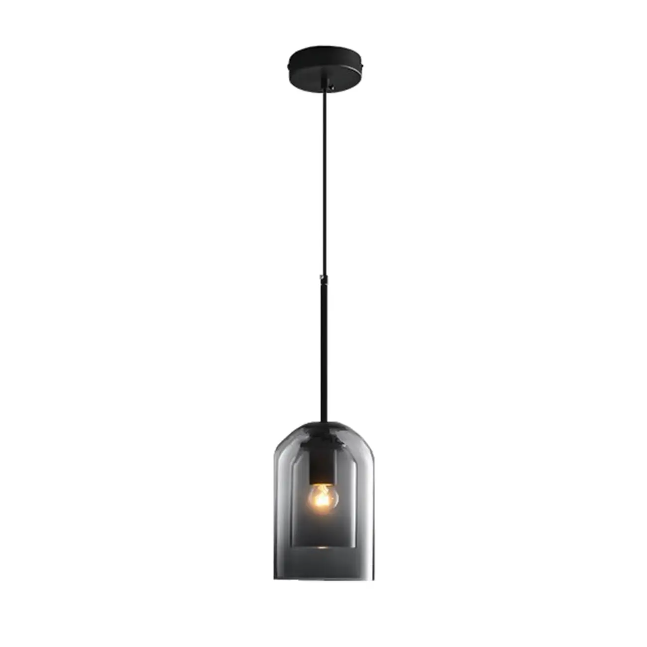 Modern 2-Layer Cylinder Glass Pendant Light for Bedroom | homeyfad