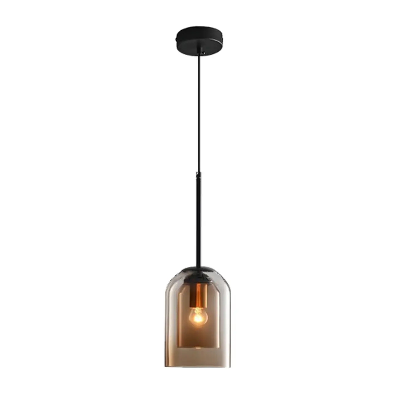 Modern 2-Layer Cylinder Glass Pendant Light for Bedroom | homeyfad