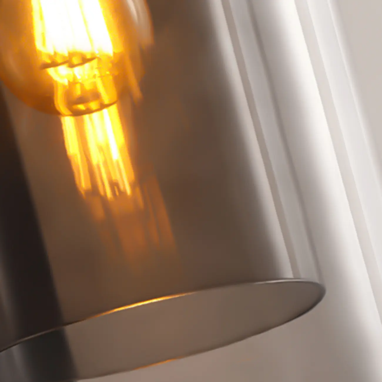 Modern 2-Layer Cylinder Glass Pendant Light for Bedroom | homeyfad