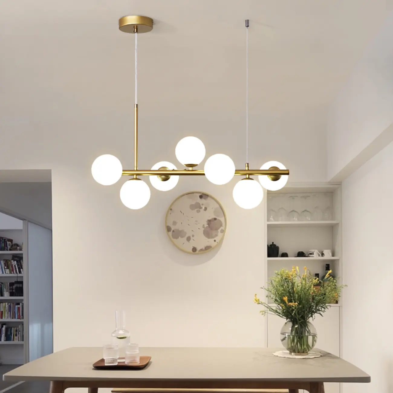 Modern Glass Globe Pendant Light for Kitchen Island | homeyfad