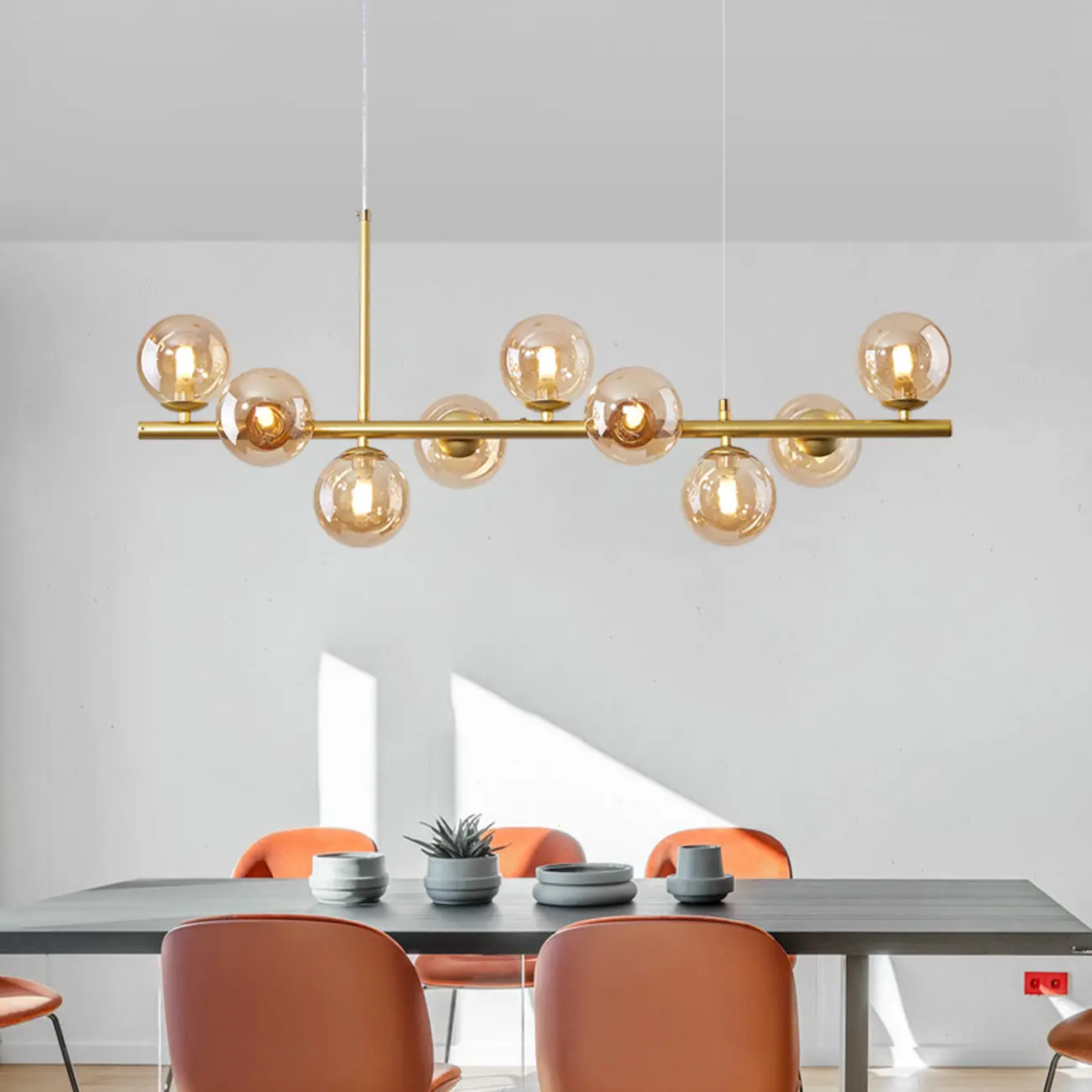 Modern Glass Globe Pendant Light for Kitchen Island | homeyfad