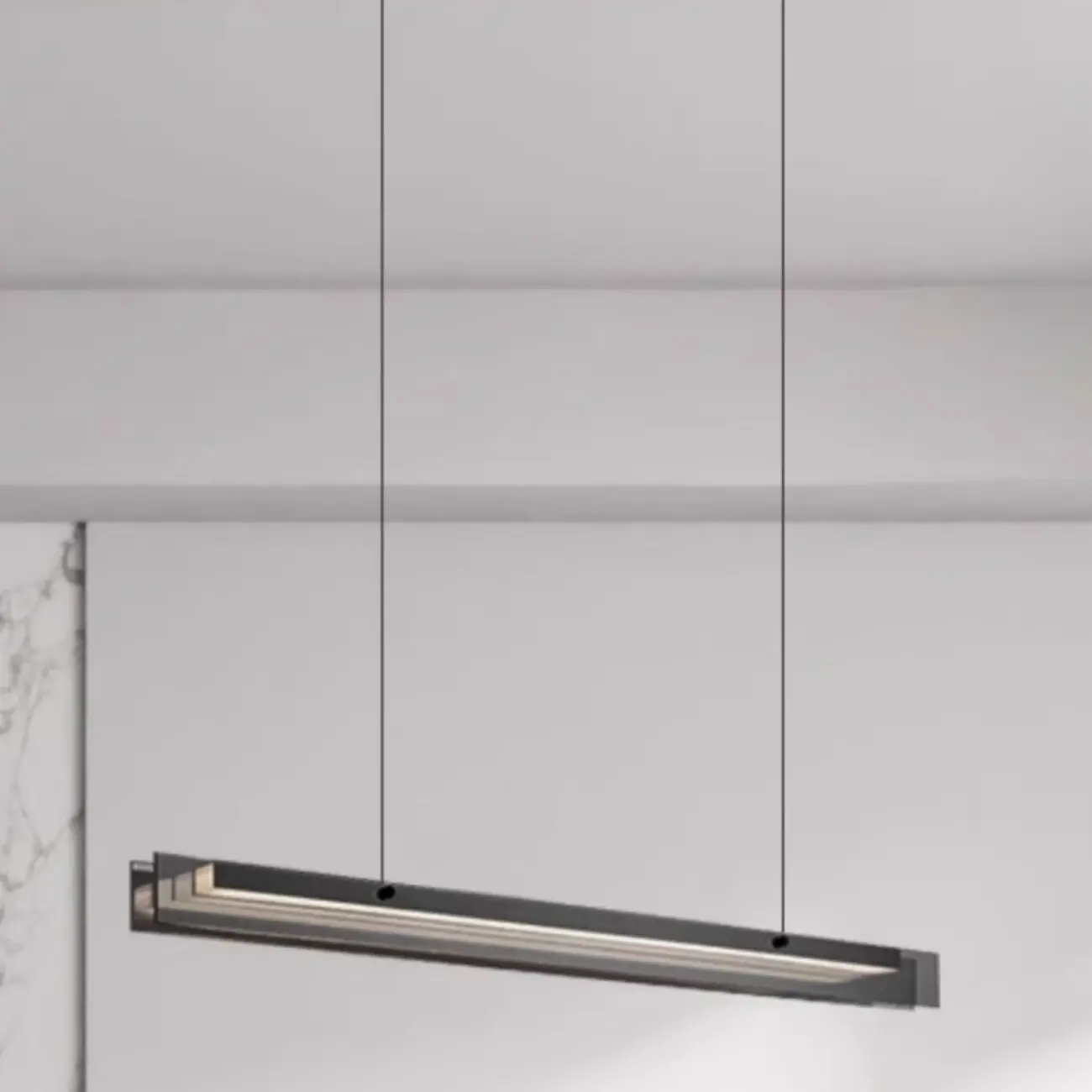 Modern Glass and Metal LED Pendant Light for Kitchen Island | homeyfad