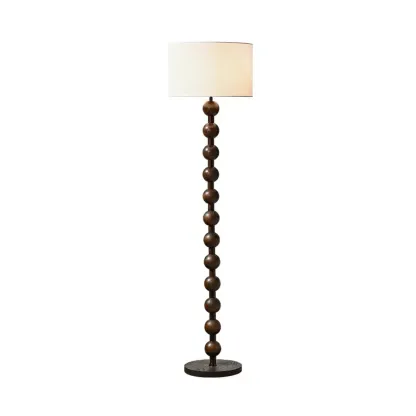 Modern Wooden Floor Lamp Plug-In for Living Room Image - 5