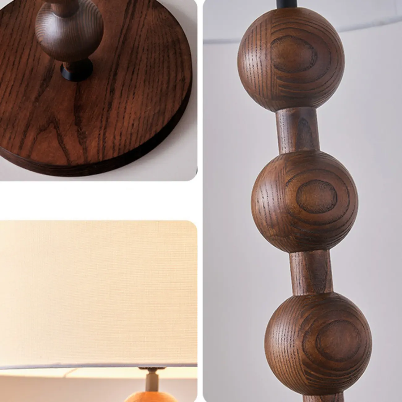 Modern Wooden Floor Lamp Plug-In for Living Room Image - 6 | homeyfad