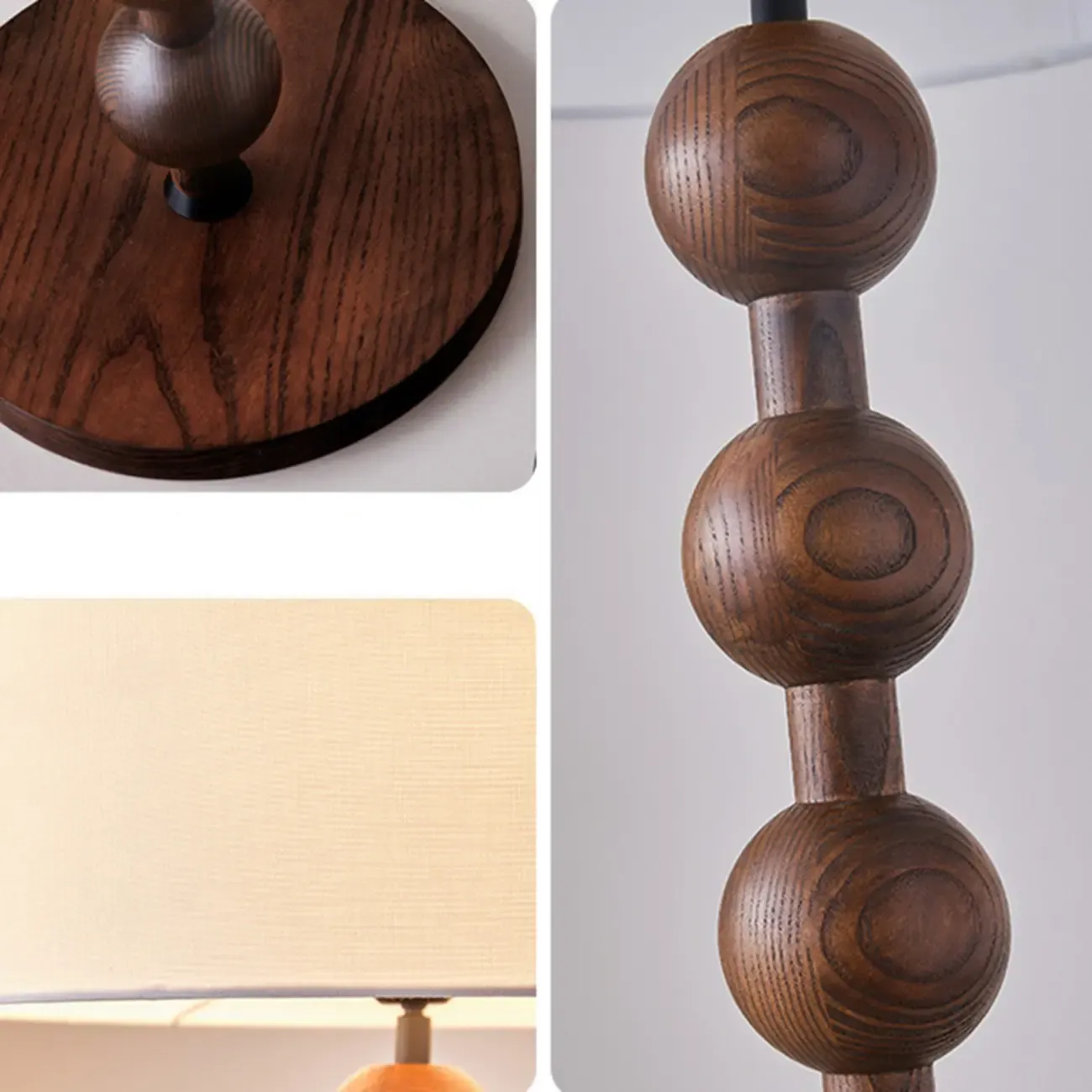 Modern Wooden Floor Lamp Plug-In for Living Room Image - 6