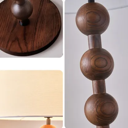 Modern Wooden Floor Lamp Plug-In for Living Room Image - 6
