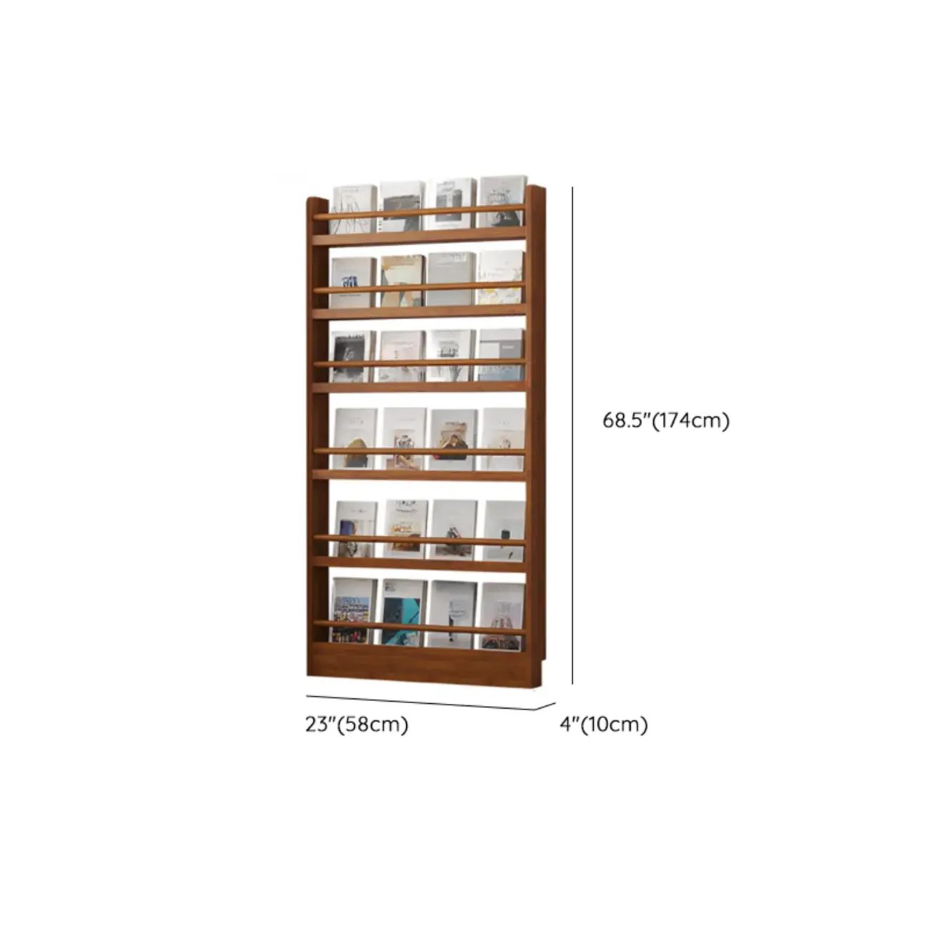 Rustic Brown Oak Bookcase Open Rectangular BookShelves Image - 26 | homeyfad