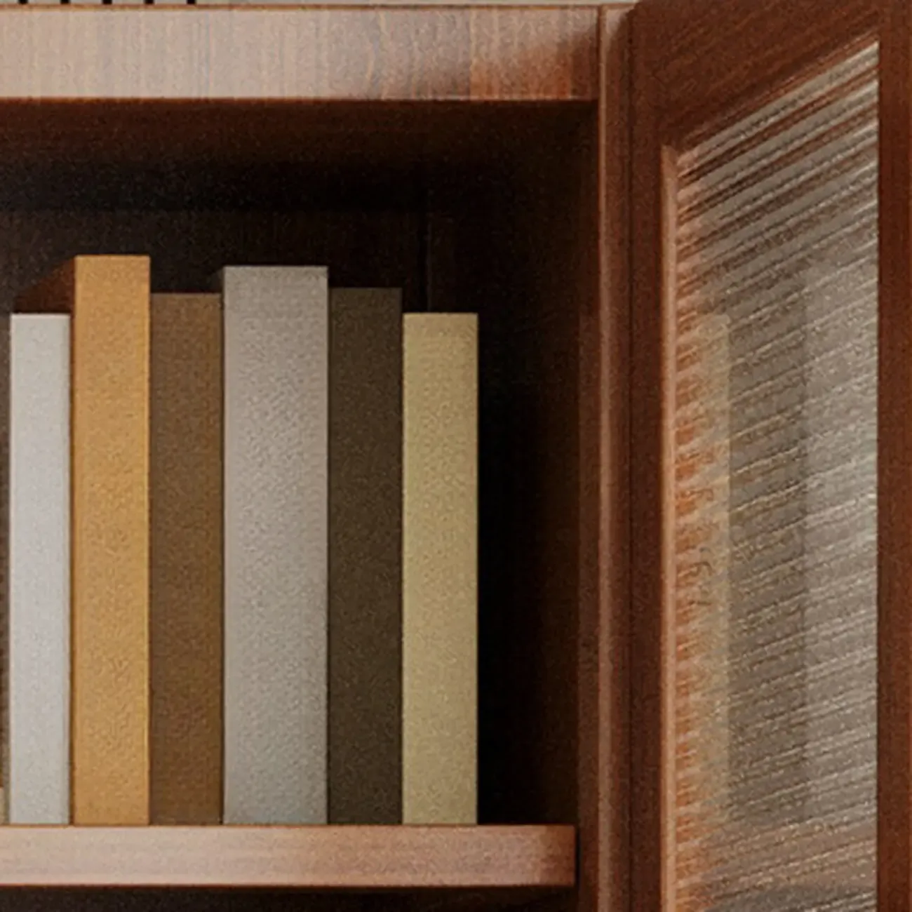 Classic 6-Tier Premium Wood Glass Door Wide Bookcase Image - 7