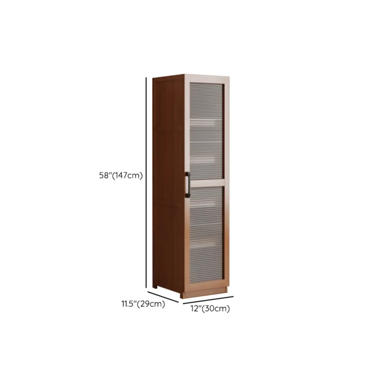 Classic 6-Tier Premium Wood Glass Door Wide Bookcase #size