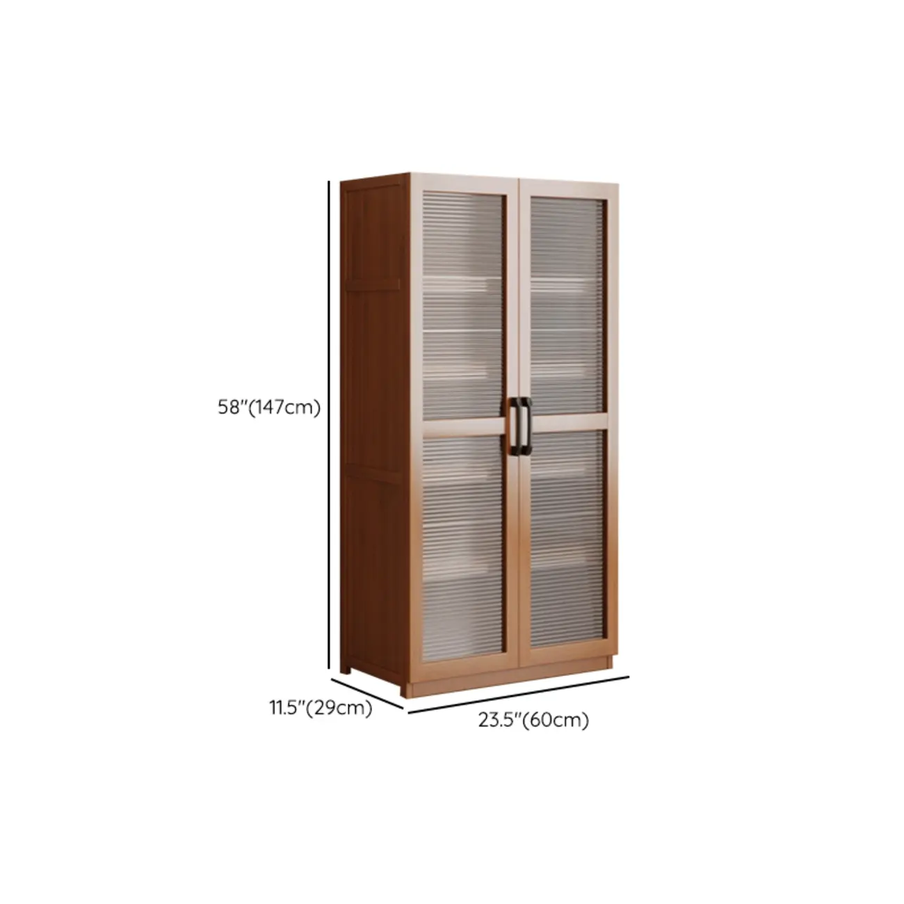 Classic 6-Tier Premium Wood Glass Door Wide Bookcase Image - 22 | homeyfad