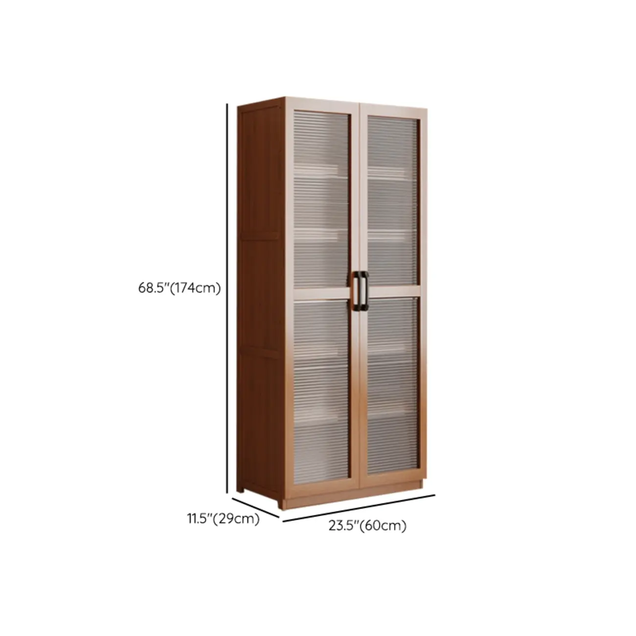 Classic 6-Tier Premium Wood Glass Door Wide Bookcase Image - 28 | homeyfad