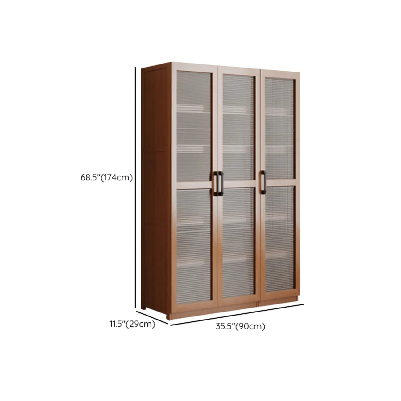 Classic 6-Tier Premium Wood Glass Door Wide Bookcase Image - 29 | homeyfad