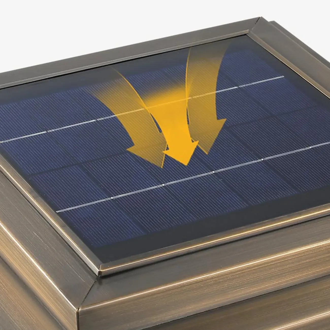 Elegant Bronze Ripple Square Solar Outdoor Post Lights | homeyfad