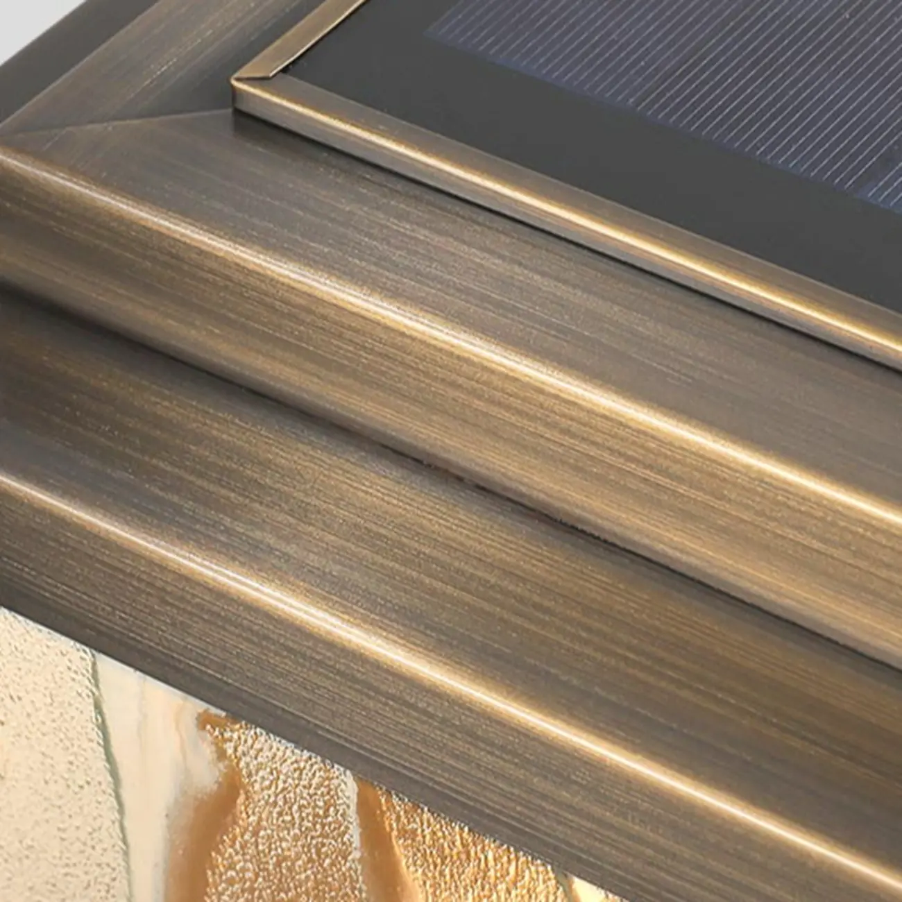 Elegant Bronze Ripple Square Solar Outdoor Post Lights | homeyfad