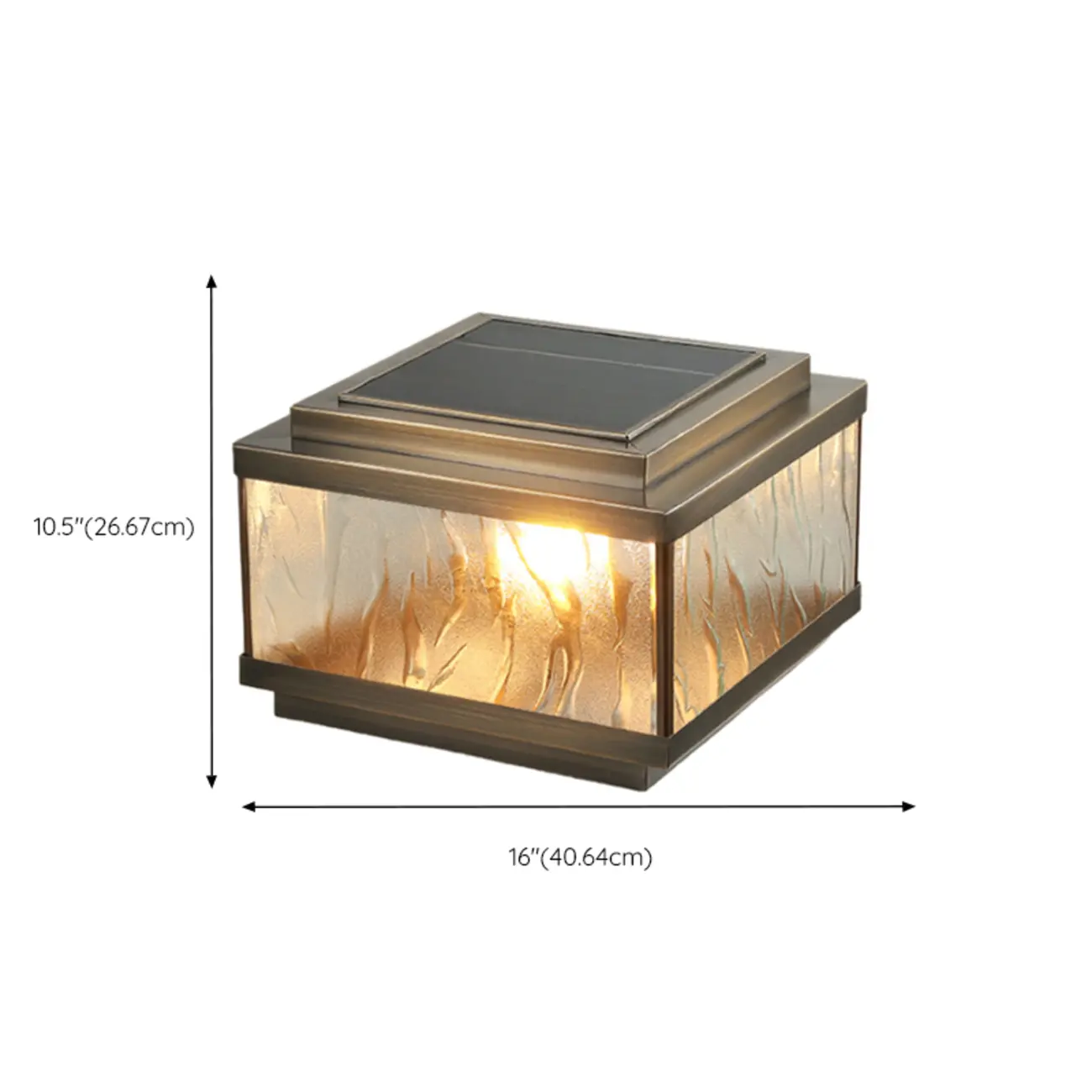 Elegant Bronze Ripple Square Solar Outdoor Post Lights | homeyfad
