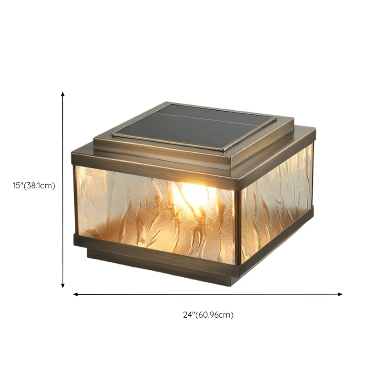 Elegant Bronze Ripple Square Solar Outdoor Post Lights | homeyfad