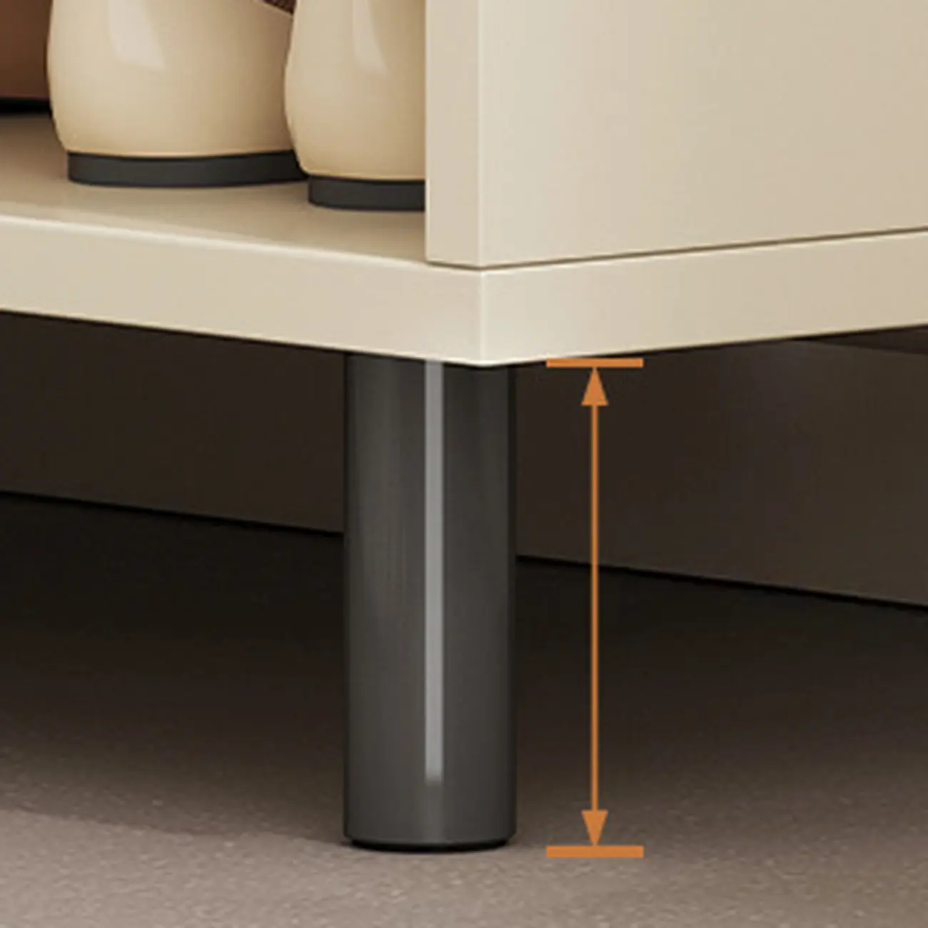 White Curved Panel Shoe Cabinet with Open Base Storage Image - 14 | homeyfad