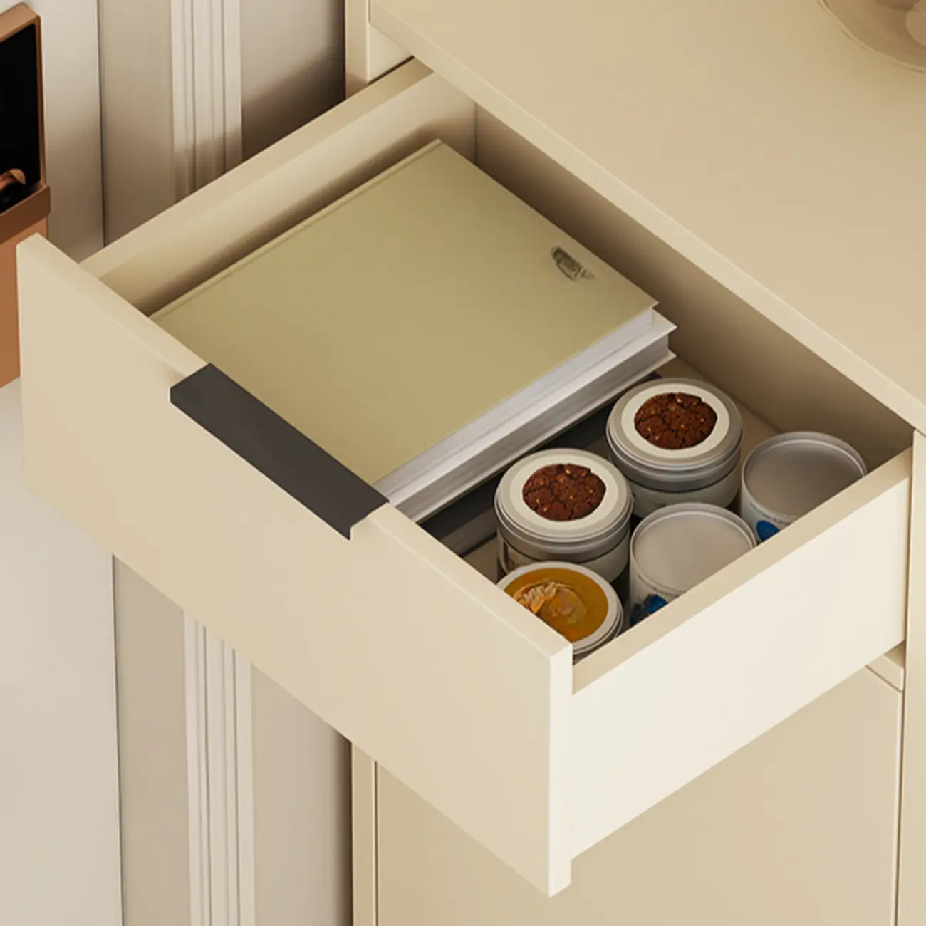 White Curved Panel Shoe Cabinet with Open Base Storage Image - 17 | homeyfad