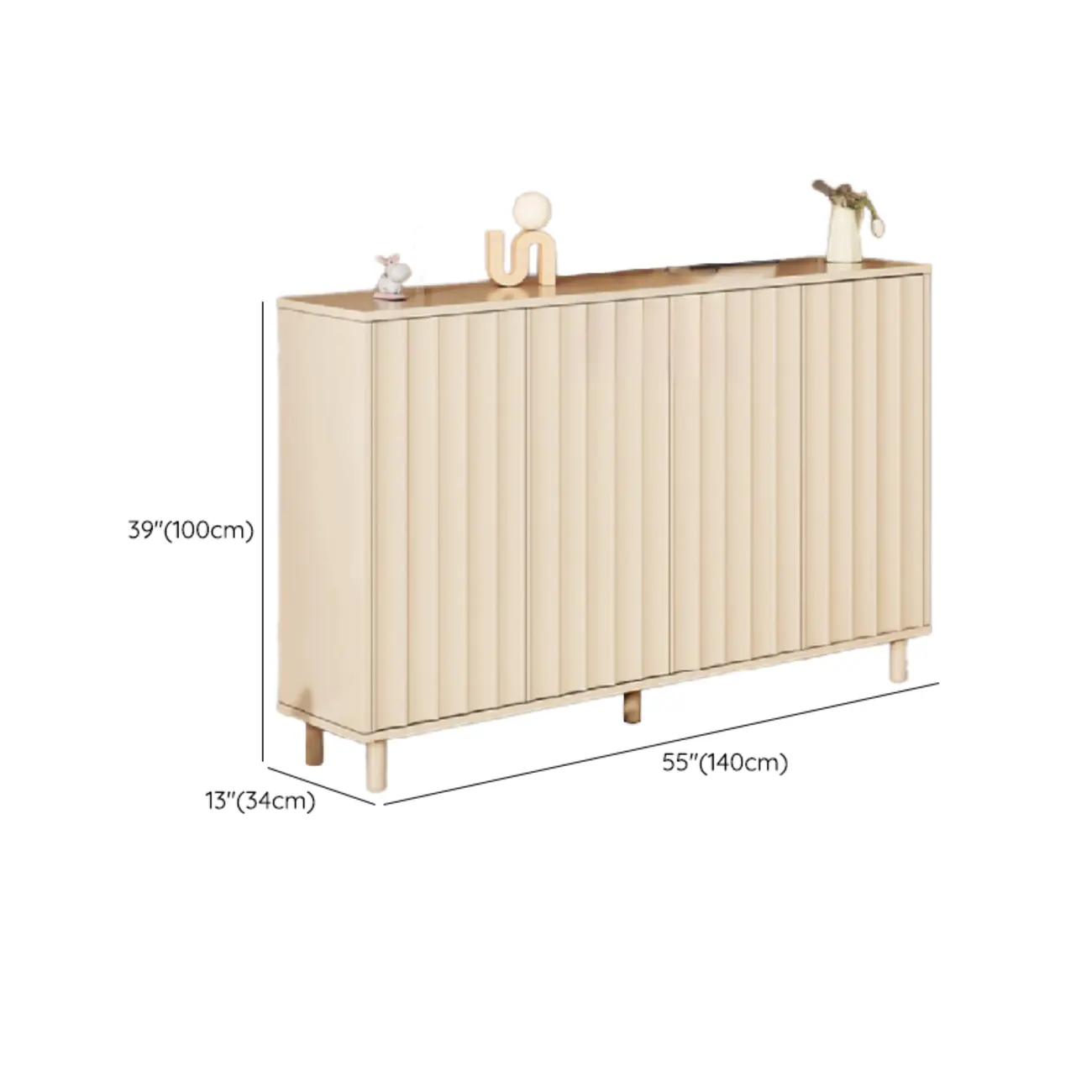 White Curved Panel Shoe Cabinet with Open Base Storage Image - 29 | homeyfad