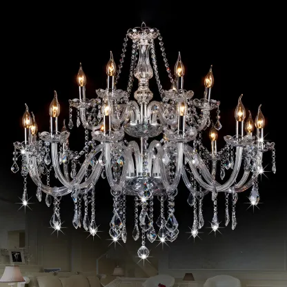 Mid-Century Luxurious Crystal Candelabra Chandelier  Image - 1