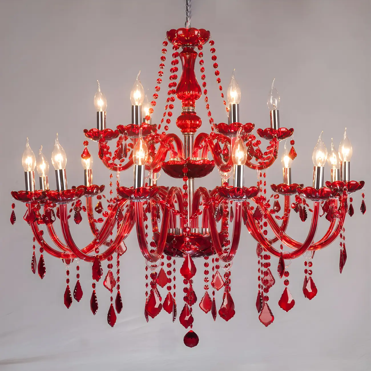 Mid-Century Luxurious Crystal Candelabra Chandelier  Image - 4 | homeyfad