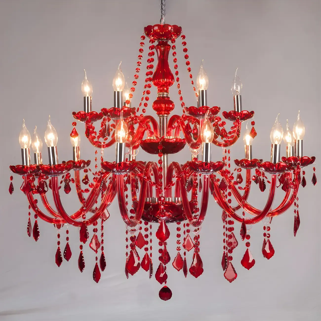 Mid-Century Luxurious Crystal Candelabra Chandelier  Image - 4